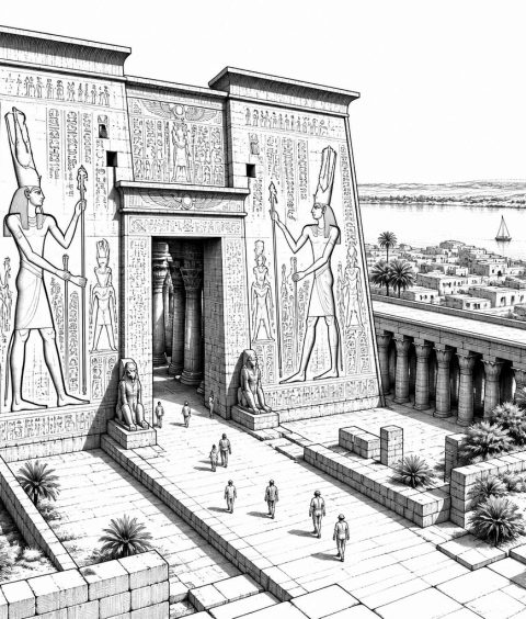 ai-temple-of-edfu-horus-pylon