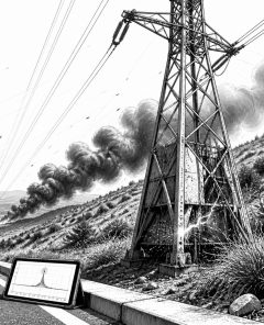 ai-wildfire-eaton-feuer-strommast-lichtbogen
