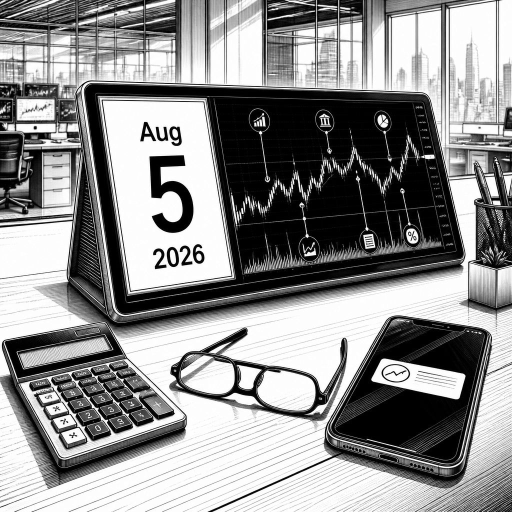 Wirtschafts- und Finanztermine am 5. August 2026: Q2-Zahlen und Konjunkturdaten im Fokus Wirtschafts- und Finanztermine am 5. August 2026: Q2-Zahlen und Konjunkturdaten im Fokus