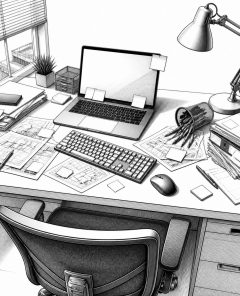 ai-workplace-clutter-stress-productivity-desk