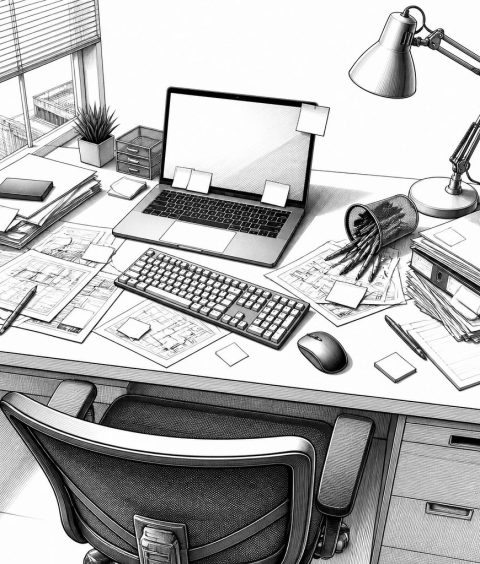 ai-workplace-clutter-stress-productivity-desk