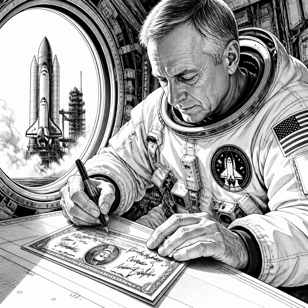 Mehr als Nostalgie: Nach fast 38 Jahren ergänzt ein Astronaut die fehlende Signatur Mehr als Nostalgie: Nach fast 38 Jahren ergänzt ein Astronaut die fehlende Signatur