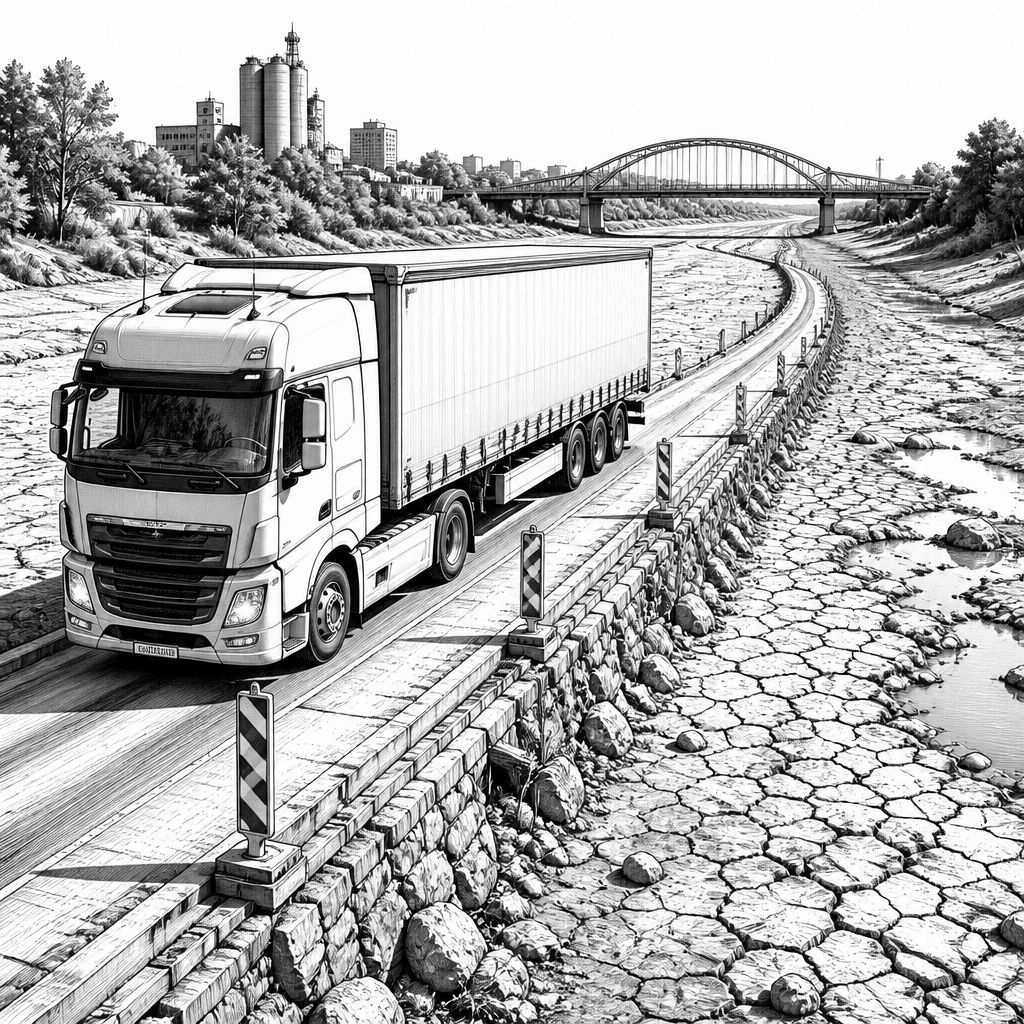 Niedrigwasser in Deutschland: Grüne und Linke kritisieren Lockerungen für Lkw Niedrigwasser in Deutschland: Grüne und Linke kritisieren Lockerungen für Lkw