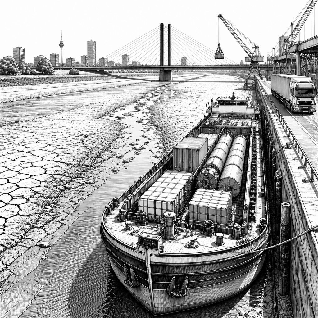 Niedrigwasser und Lkw-Fahrverbot: Druck auf Logistik trifft Klimapolitik Niedrigwasser und Lkw-Fahrverbot: Druck auf Logistik trifft Klimapolitik