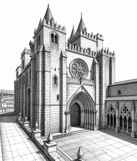se-de-evora-granitkathedrale-romanikk-gotik