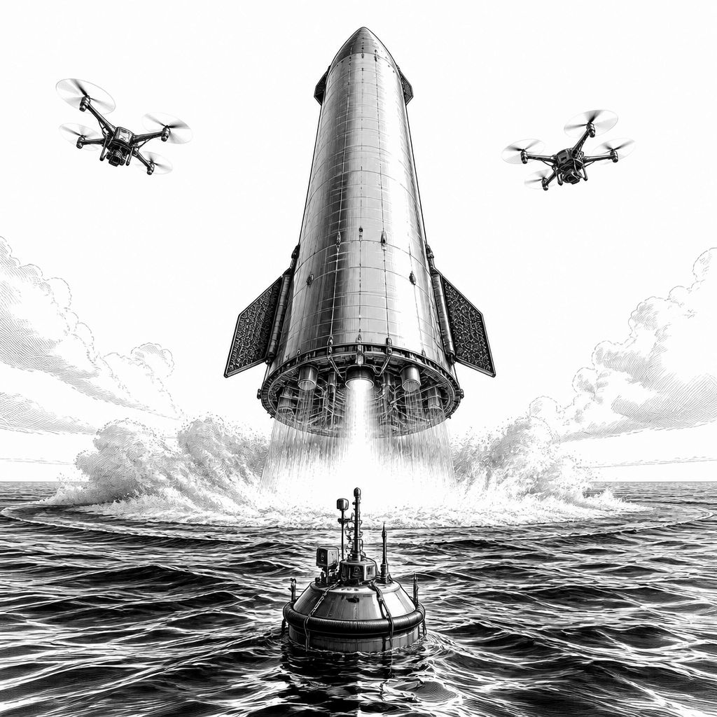 SpaceX: Starship-Oberstufe gelingt weiche Landung im Meer mit Drohnen- und Buoy-Cam SpaceX: Starship-Oberstufe gelingt weiche Landung im Meer mit Drohnen- und Buoy-Cam