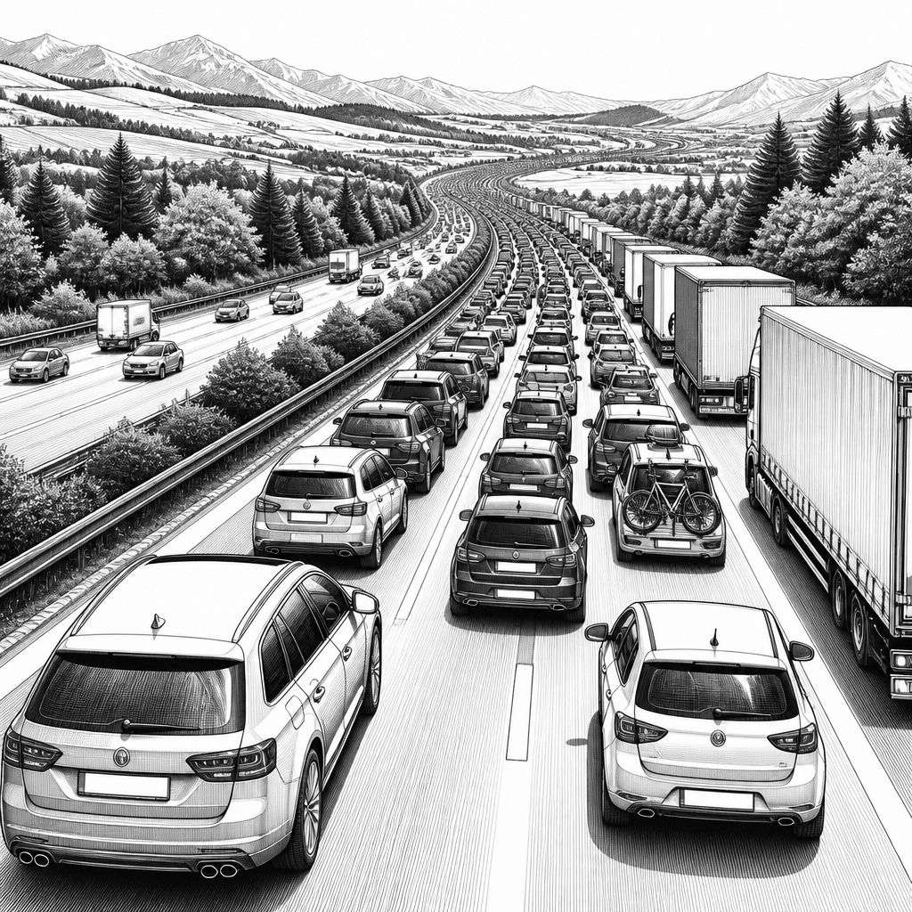 Viel Stau zur Ferienzeit: ADAC rechnet mit Geduld auf A7 und Rückreisen Viel Stau zur Ferienzeit: ADAC rechnet mit Geduld auf A7 und Rückreisen