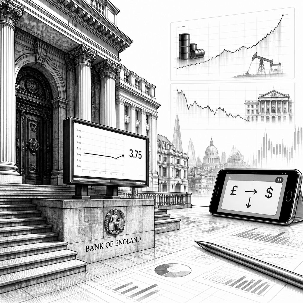 Bank of England bestätigt Leitzins bei 3,75 Prozent – Risiko steigt durch Energiepreise Bank of England bestätigt Leitzins bei 3,75 Prozent – Risiko steigt durch Energiepreise