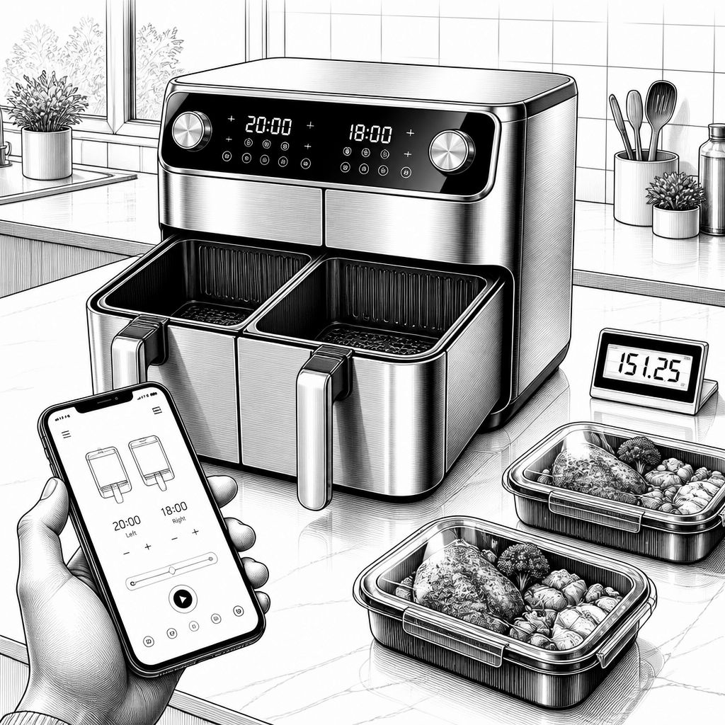 Cosori Dual Blaze Twinfry: 10-Liter-Heidluftfritteuse mit Sync-Funktion stark reduziert Cosori Dual Blaze Twinfry: 10-Liter-Heidluftfritteuse mit Sync-Funktion stark reduziert