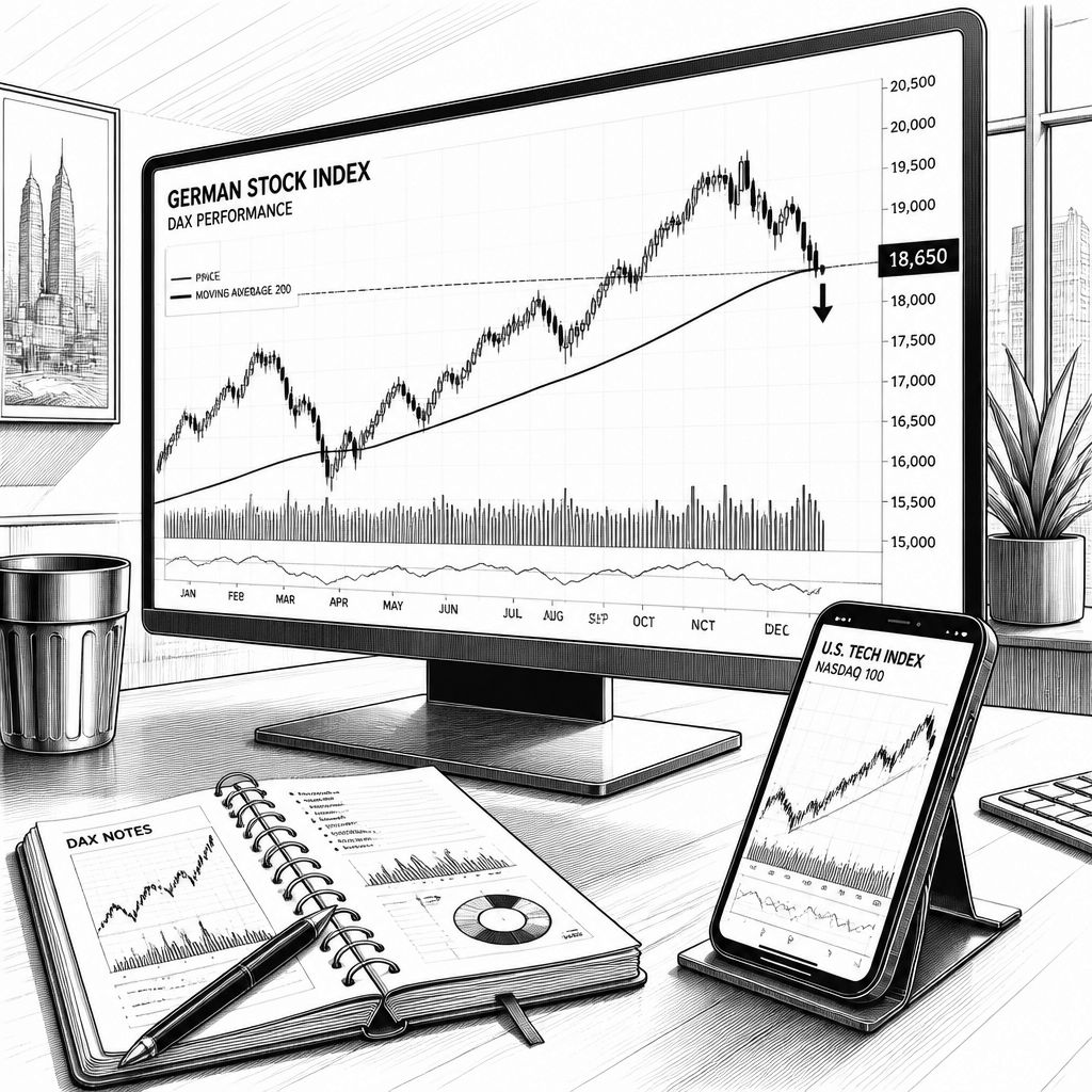 DAX rutscht leicht ab – 50-Tage-Linie und KI-Rally im NASDAQ im Fokus DAX rutscht leicht ab – 50-Tage-Linie und KI-Rally im NASDAQ im Fokus