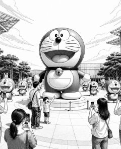 ai-doraemon-team-photo-checkin