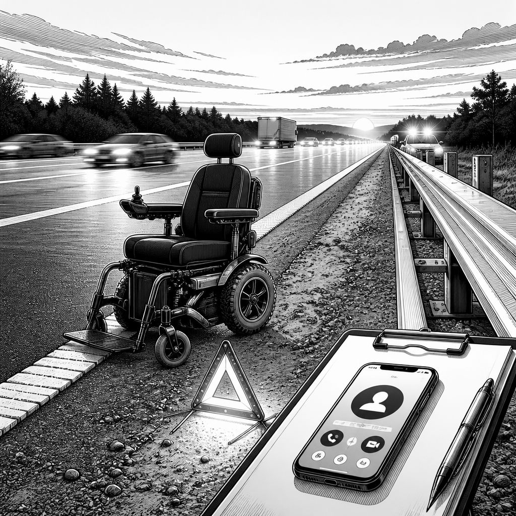 A66 bei Wiesbaden: Risiko durch Streckenverwechslung mit Elektrorollstuhl A66 bei Wiesbaden: Risiko durch Streckenverwechslung mit Elektrorollstuhl