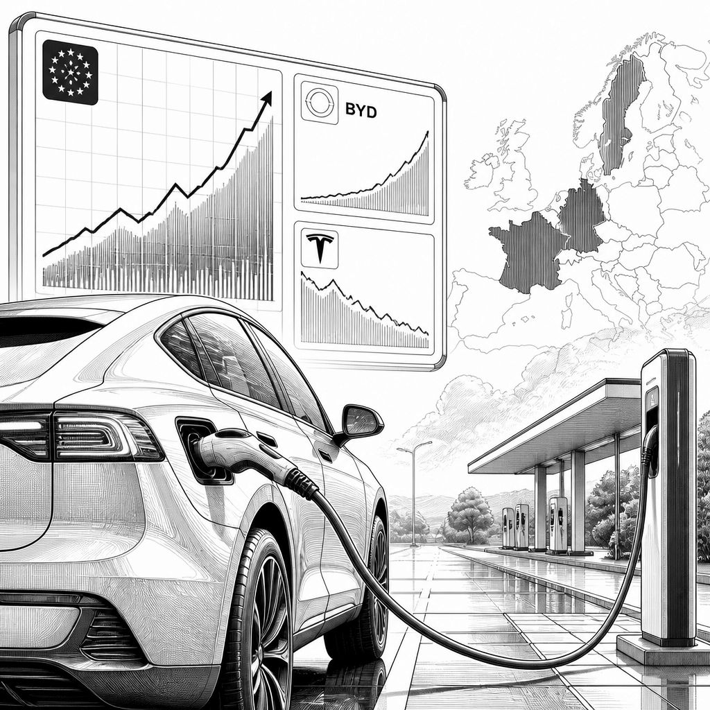 EU-E-Auto-Rekord: BYD wächst massiv, Tesla verliert an Boden EU-E-Auto-Rekord: BYD wächst massiv, Tesla verliert an Boden