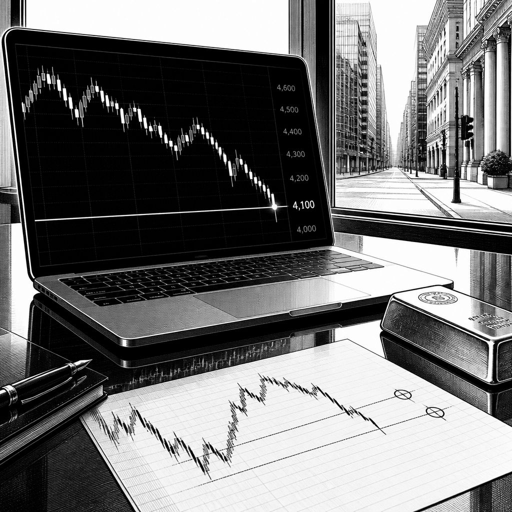 Gold unter Druck: 4.100-USD-Marke wird zum charttechnischen Prüfstein Gold unter Druck: 4.100-USD-Marke wird zum charttechnischen Prüfstein