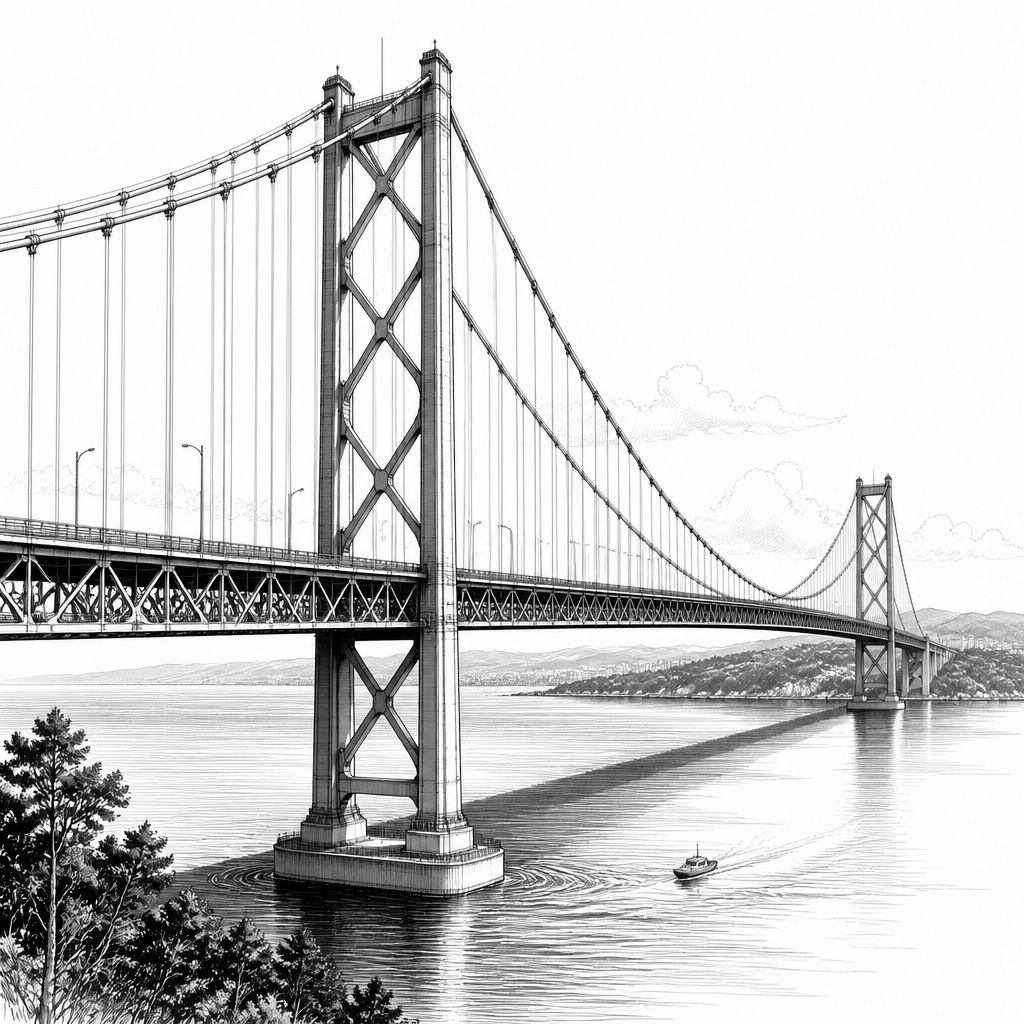 Golden Gate Bridge: Baugeschichte, Tragwerk und Abmessungen der Hängebrücke Golden Gate Bridge: Baugeschichte, Tragwerk und Abmessungen der Hängebrücke