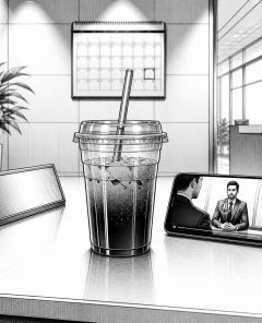 ai-iced-coffee-job-interview-etiquette