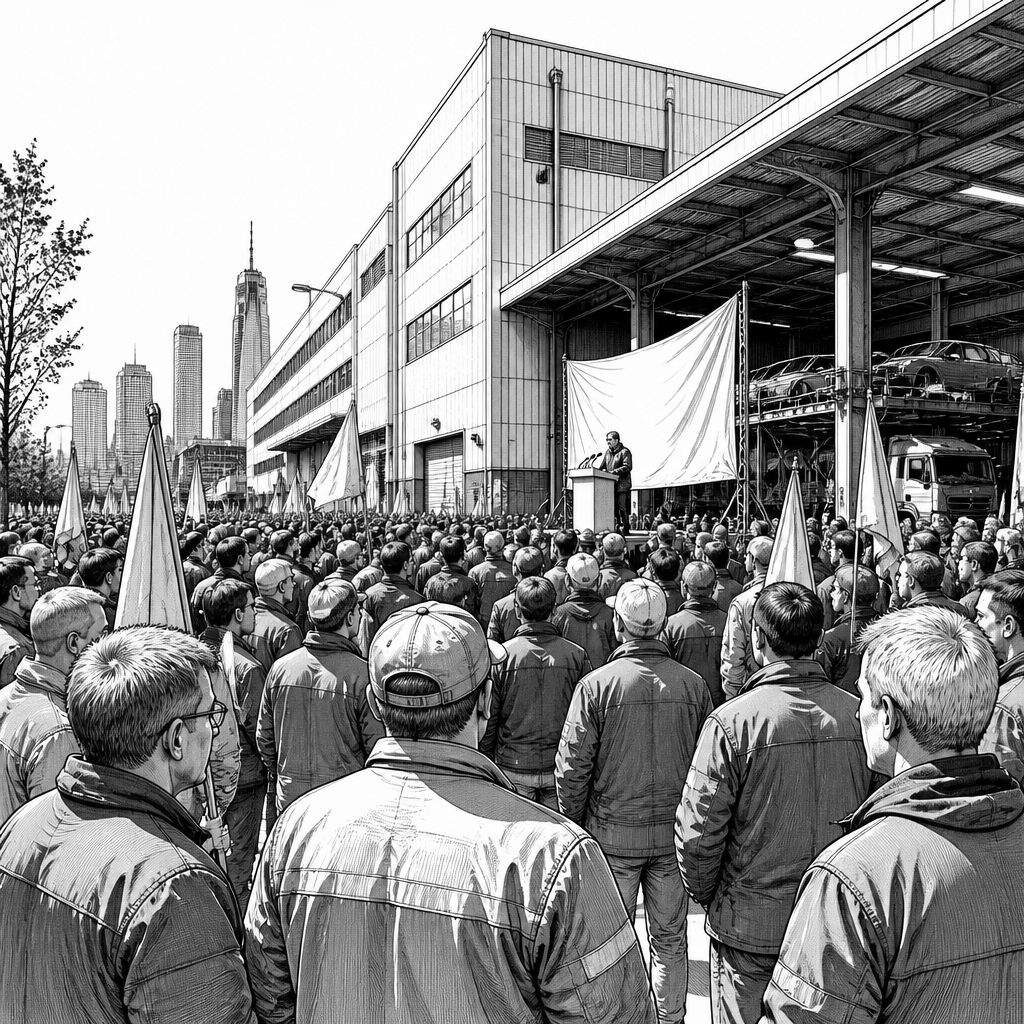 IG Metall protestiert in Frankfurt gegen Jobabbau und Sparpläne in der Autoindustrie IG Metall protestiert in Frankfurt gegen Jobabbau und Sparpläne in der Autoindustrie