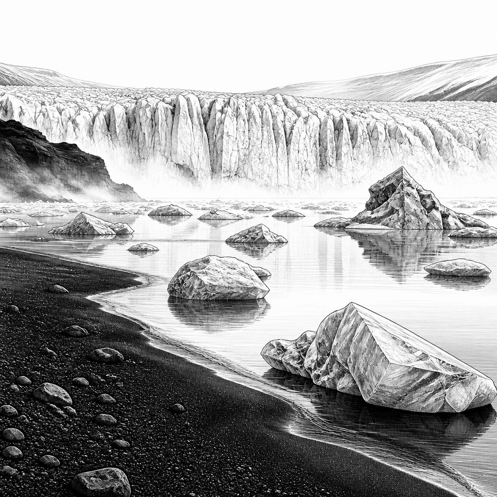 Jokulsarlon in Südisland: Eis-Lagune zwischen Gletscher und Schwarzem Sand Jokulsarlon in Südisland: Eis-Lagune zwischen Gletscher und Schwarzem Sand
