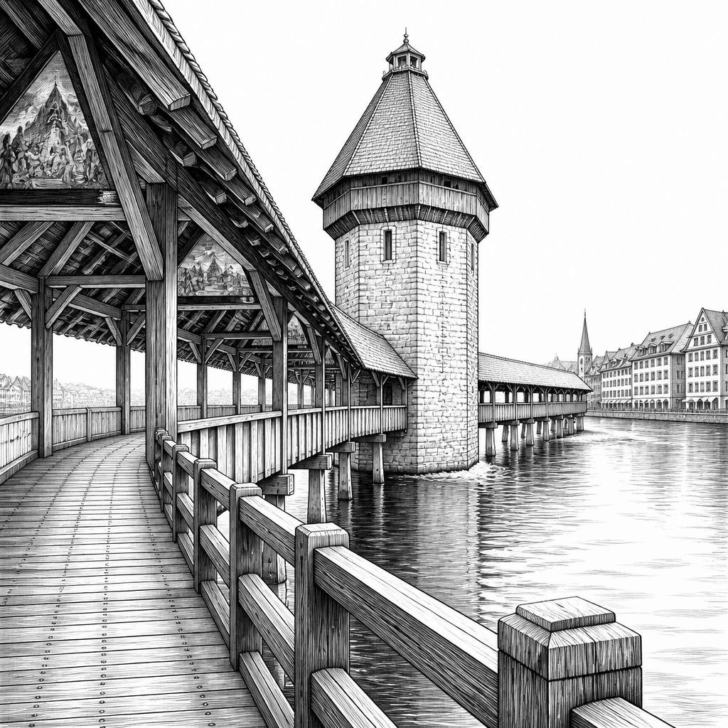 Kapellbrücke in Luzern: gedeckter Holzbau, Bilder und Wasserturm Kapellbrücke in Luzern: gedeckter Holzbau, Bilder und Wasserturm