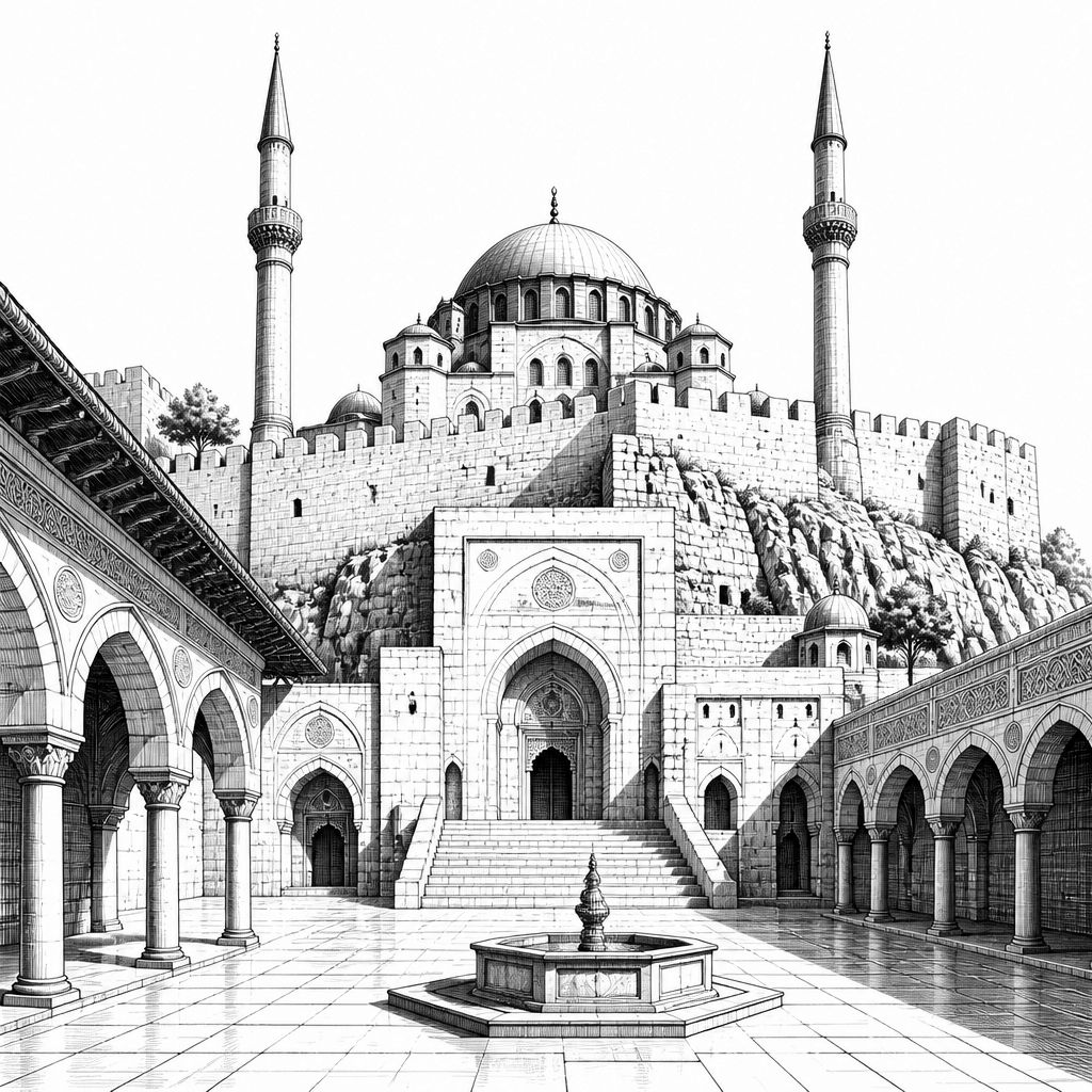 Moschee von Muhammad Ali in Kairo: Alabasterglanz, Kuppeln und Hofdetails Moschee von Muhammad Ali in Kairo: Alabasterglanz, Kuppeln und Hofdetails