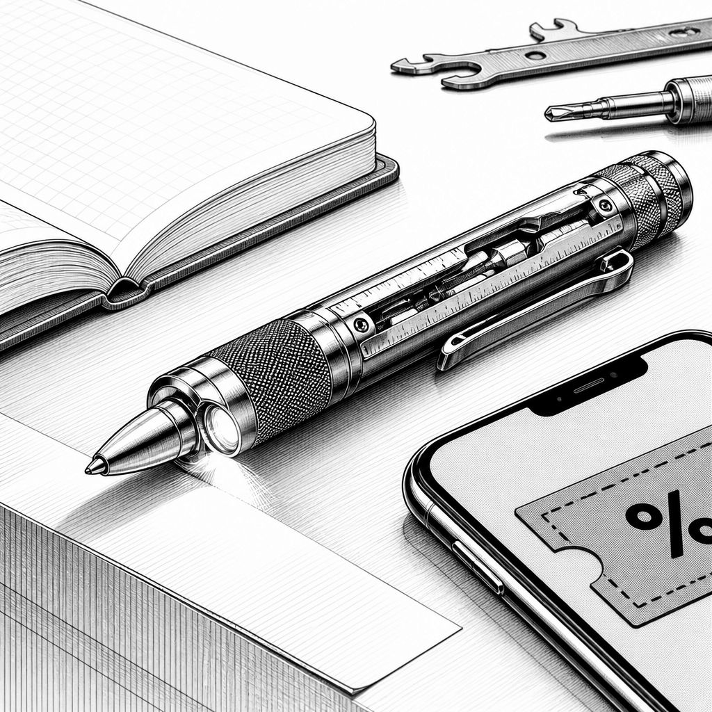 Multifunktionsstift für 18 Euro: Kugelschreiber mit LED, Flaschenöffner & Werkzeugen Multifunktionsstift für 18 Euro: Kugelschreiber mit LED, Flaschenöffner & Werkzeugen
