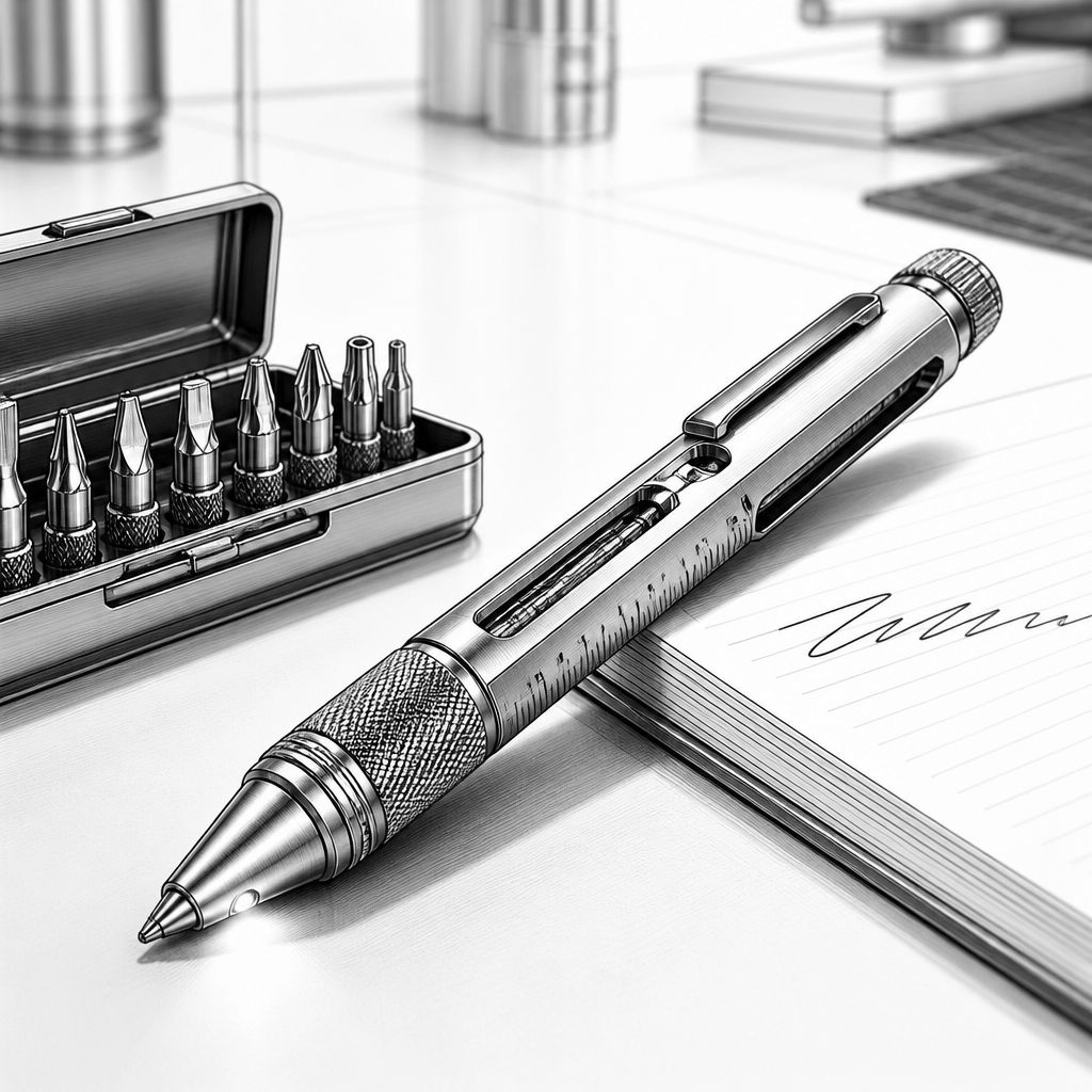 20-Euro-Multitool-Kugelschreiber: Stift, LED und Werkzeuge im Taschenformat 20-Euro-Multitool-Kugelschreiber: Stift, LED und Werkzeuge im Taschenformat