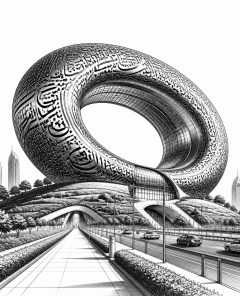 ai-museum-of-the-future-dubai-ringbau-kalligrafie