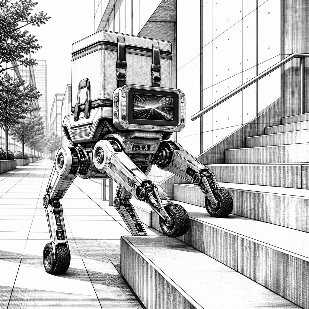 R-dog von Robot.com: Lieferroboter mit Treppenfunktion und Werbe-Schnittstelle R-dog von Robot.com: Lieferroboter mit Treppenfunktion und Werbe-Schnittstelle