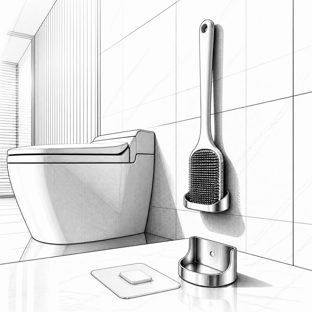 Silikon-Klobürste als Alternative: Hygienischer, flexibel, per Klebepad montiert Silikon-Klobürste als Alternative: Hygienischer, flexibel, per Klebepad montiert