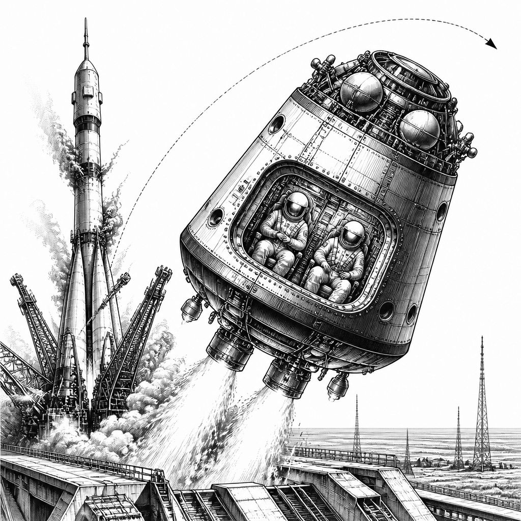 Startabbruch bei Sojus T-10-1: Titov und Strekalov entkamen dem Feuer Startabbruch bei Sojus T-10-1: Titov und Strekalov entkamen dem Feuer