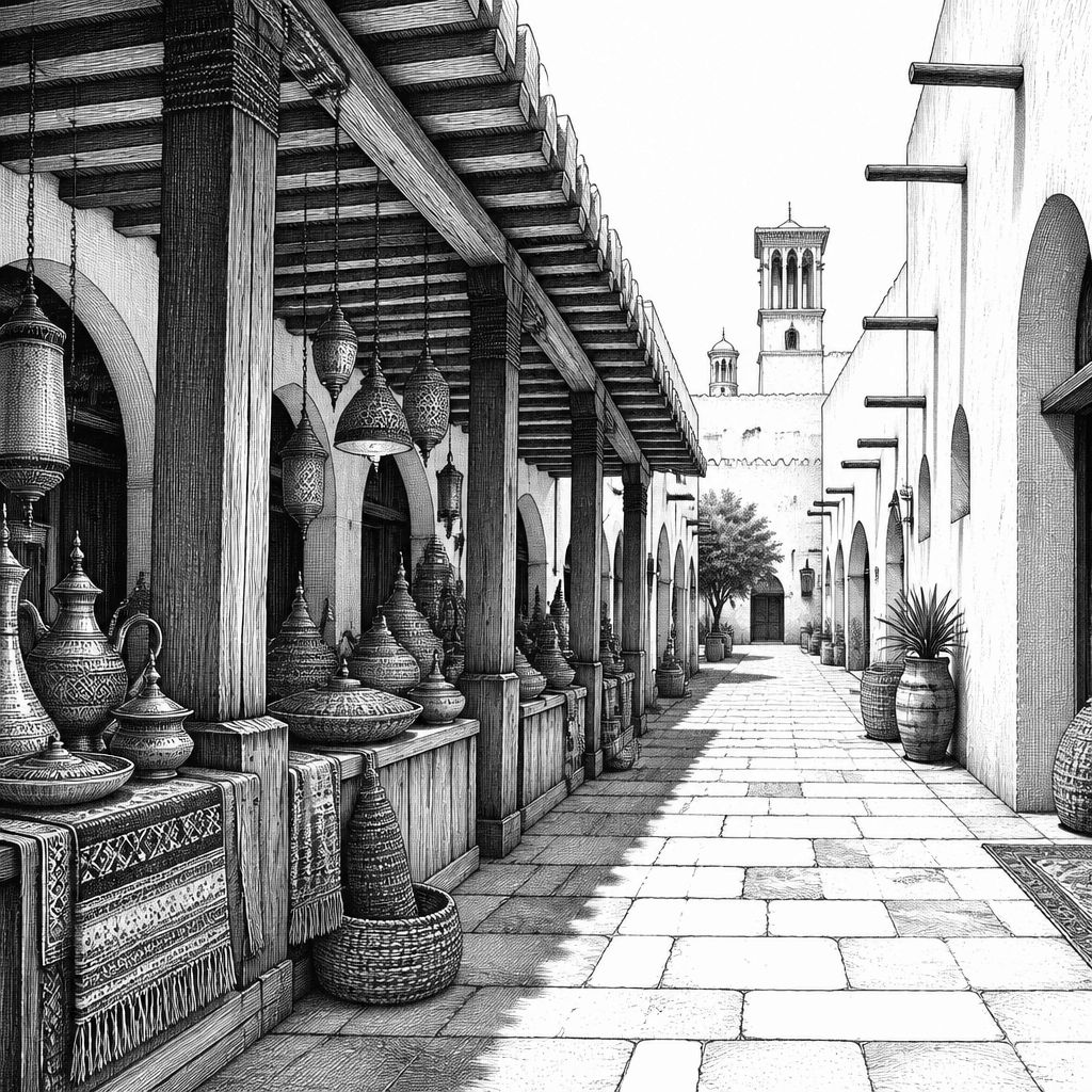 Souq Waqif in Doha: Lehmhäuser, Holzdächer und restauriertes Marktleben Souq Waqif in Doha: Lehmhäuser, Holzdächer und restauriertes Marktleben
