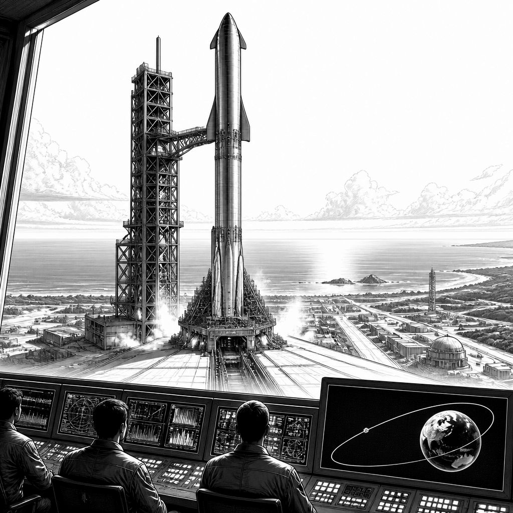 Starships erster bemannter-orbitaler Meilenstein: Start von Starbase nach Plan Starships erster bemannter-orbitaler Meilenstein: Start von Starbase nach Plan
