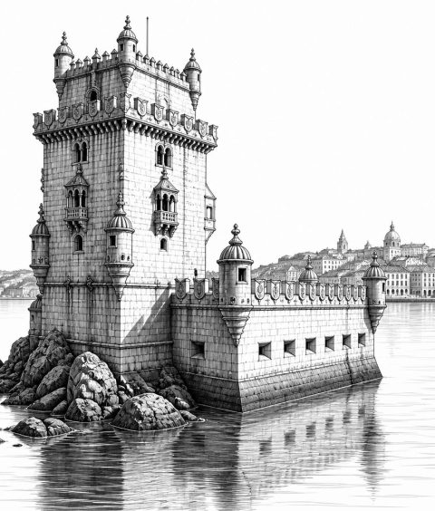 ai-torre-de-belem-manuelinischer-wehrturm-tejo