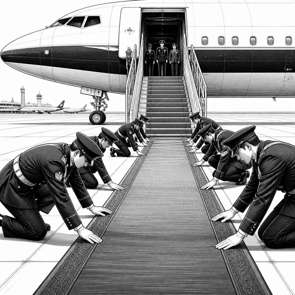 US-Viralclip zeigt Militär beim Red-Carpet-Feinschliff für Xi in Andrews US-Viralclip zeigt Militär beim Red-Carpet-Feinschliff für Xi in Andrews