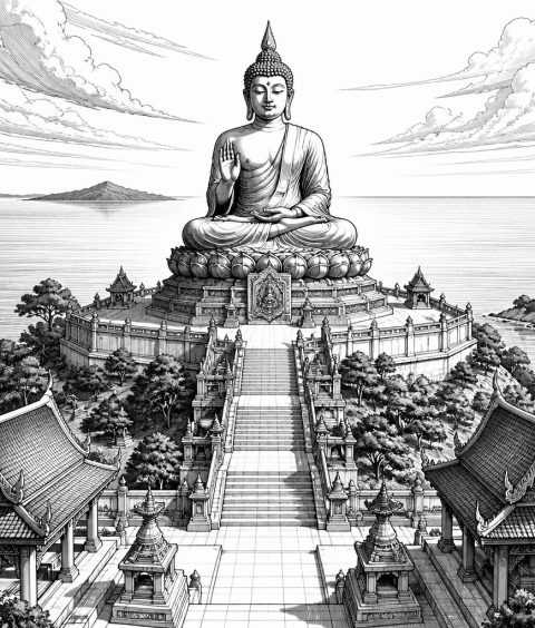 ai-wat-phra-yai-golden-buddha-ocean
