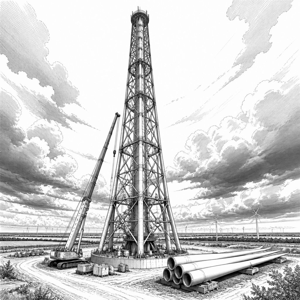Höhenwindturm in Schipkau: Wetter verzögert Weltrekord auf 365 Meter Höhenwindturm in Schipkau: Wetter verzögert Weltrekord auf 365 Meter