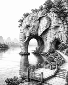 ai-xiangbishan-elefant-karstfelsen-li-fluss