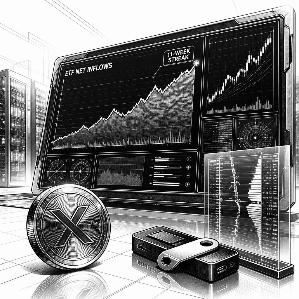 XRP-ETFs halten Zuflüsse: 11 Wochen in Folge, Kurs bleibt unter Spannung XRP-ETFs halten Zuflüsse: 11 Wochen in Folge, Kurs bleibt unter Spannung