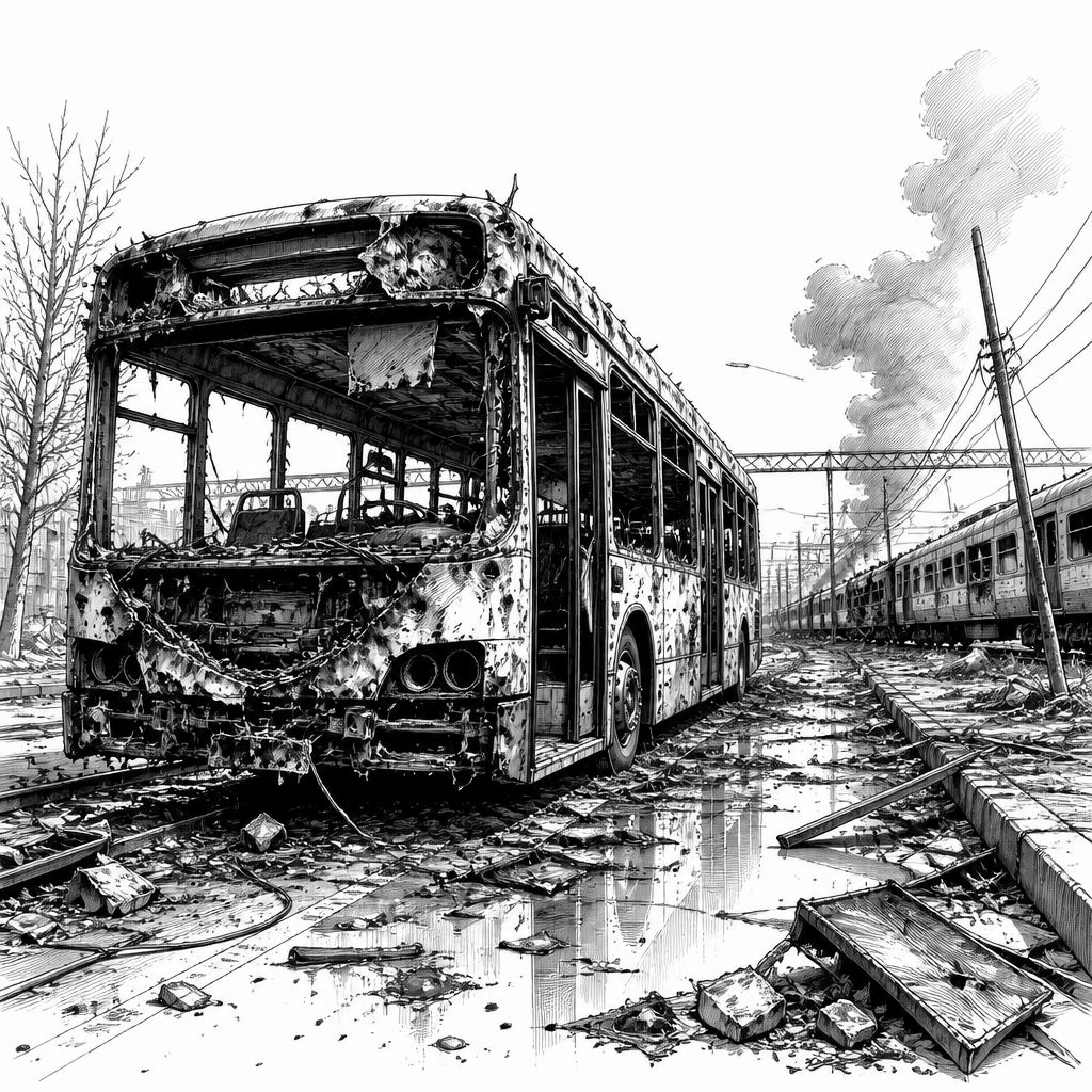 Russische Drohnen treffen Bus und Personenzug in der Ukraine Russische Drohnen treffen Bus und Personenzug in der Ukraine