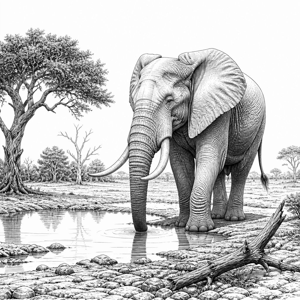Hwange-Nationalpark in Simbabwe: Savanne, Wasserstellen und Elefanten Hwange-Nationalpark in Simbabwe: Savanne, Wasserstellen und Elefanten