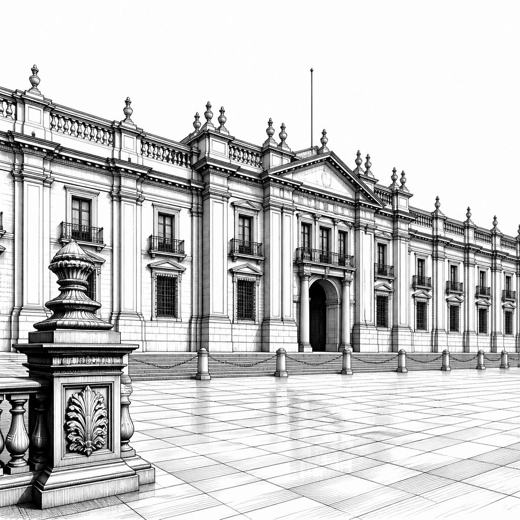Palacio de La Moneda in Santiago: Neoklassizismus von Toesca Palacio de La Moneda in Santiago: Neoklassizismus von Toesca