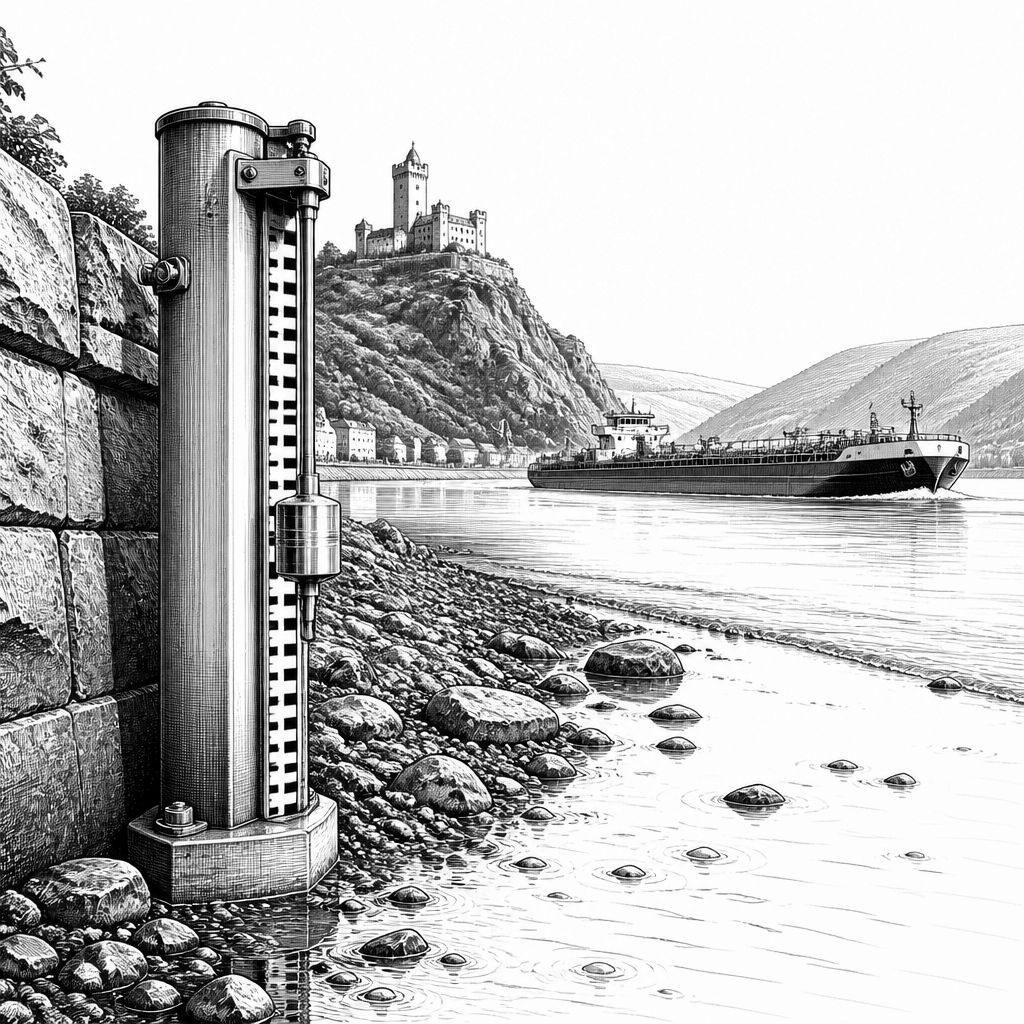 Rhein-Pegel in Kaub auf 2 Zentimeter: Rekordtief drosselt die Schifffahrt Rhein-Pegel in Kaub auf 2 Zentimeter: Rekordtief drosselt die Schifffahrt