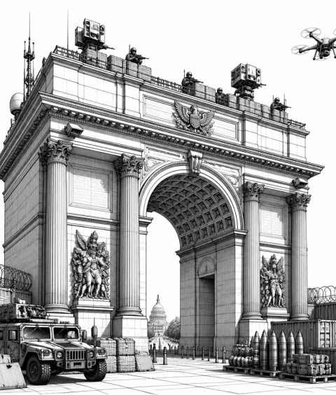 trump-triumphbogen-military-complex-washington-dc