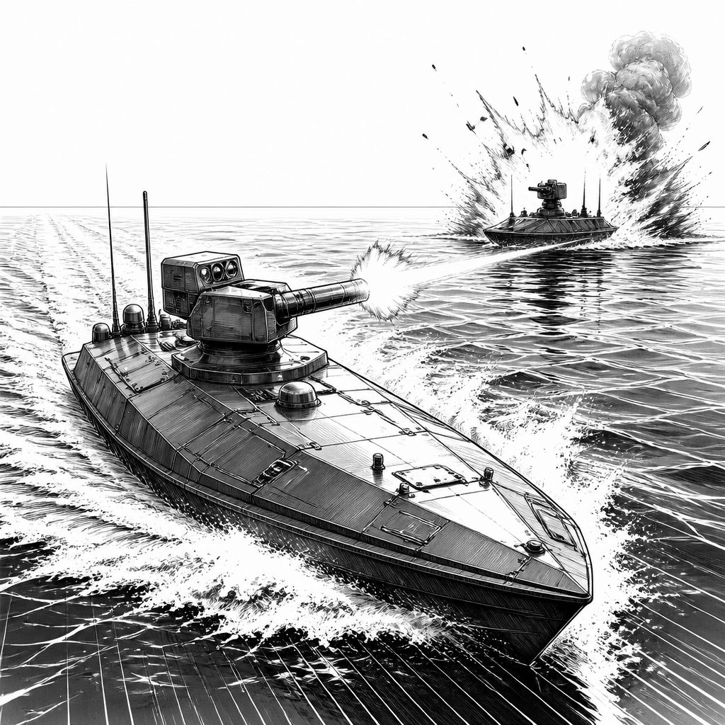USV-auf-USV: Ukrainische Sargan-3000 versenkt russische Orcan-Drohnenboot USV-auf-USV: Ukrainische Sargan-3000 versenkt russische Orcan-Drohnenboot