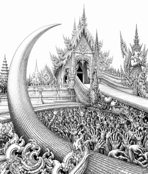 wat-rong-khun-weisser-tempel-chiang-rai-kunst