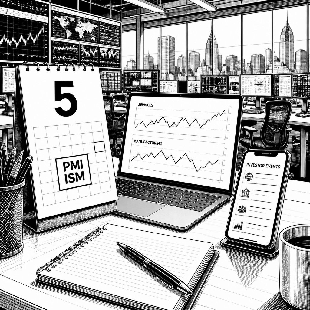 Tagesvorschau am 5. Oktober 2026: PMI, ISM und Unternehmens-Events im Blick Tagesvorschau am 5. Oktober 2026: PMI, ISM und Unternehmens-Events im Blick
