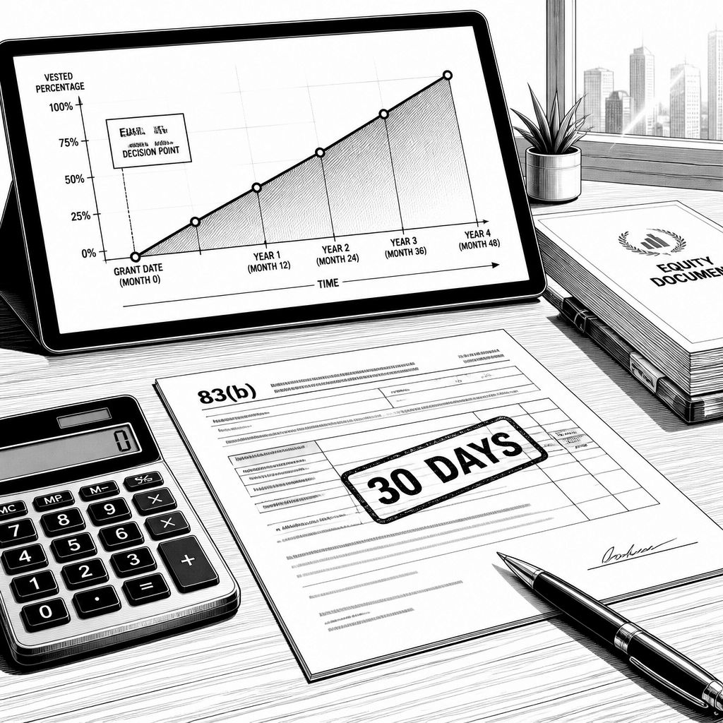 83(b)-Wahl bei Startup-Aktien: So vermeiden Mitarbeitende hohe Steuer auf spätere Vestinggewinne 83(b)-Wahl bei Startup-Aktien: So vermeiden Mitarbeitende hohe Steuer auf spätere Vestinggewinne