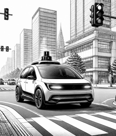 ai-autonomous-vehicle-green-blue-light