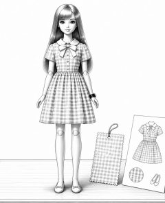 ai-barbie-fashionistas-hrh21-rosa-gingham-kleid
