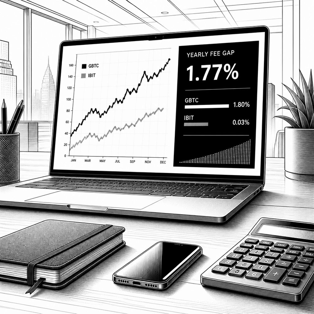 GBTC statt IBIT: So schlagen 1,5% vs. 0,25% ETF-Gebühren in Bitcoin ein GBTC statt IBIT: So schlagen 1,5% vs. 0,25% ETF-Gebühren in Bitcoin ein